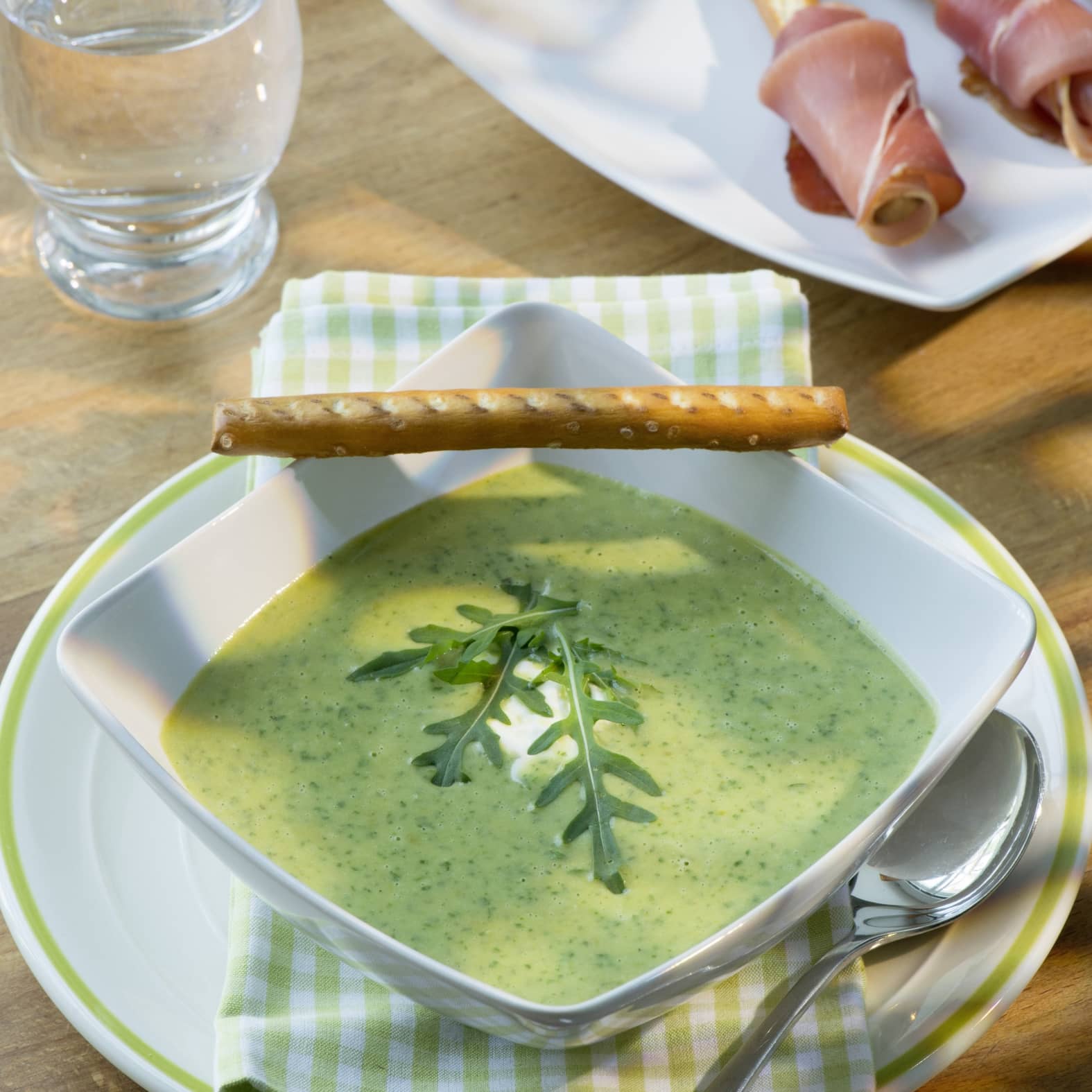 Erbsen-Rucola-Suppe